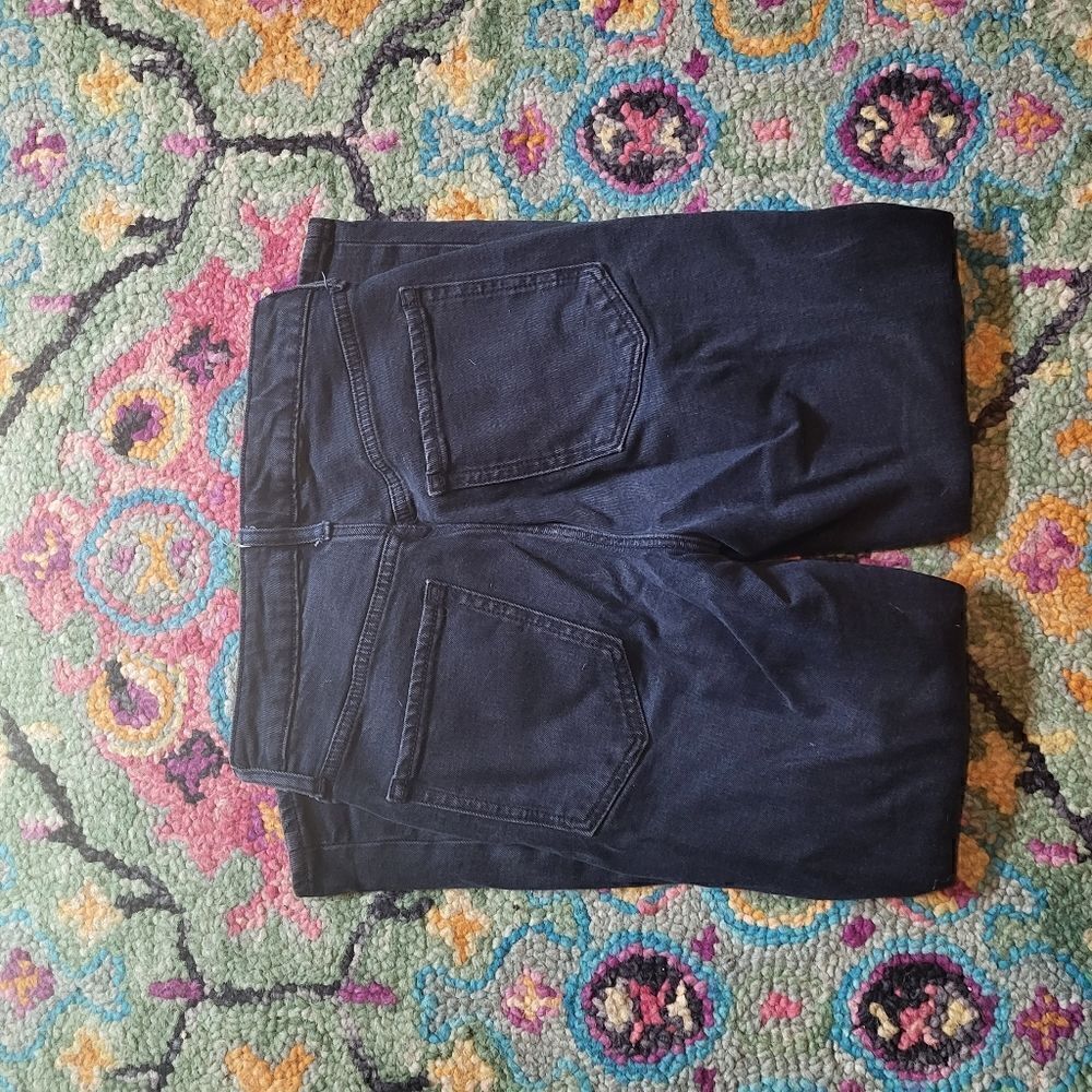 Old Navy OG Straight Marilyn Knee Rip Jeans Black Women's 2 - Picture 2 of 7